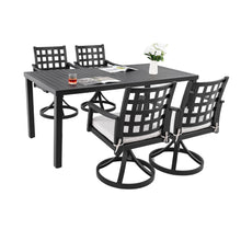 Load image into Gallery viewer, Modern Classic Outdoor Patio Dining Set, Rectangular Table &amp; Dining Chairs, Rust Free, Weather Resistant

