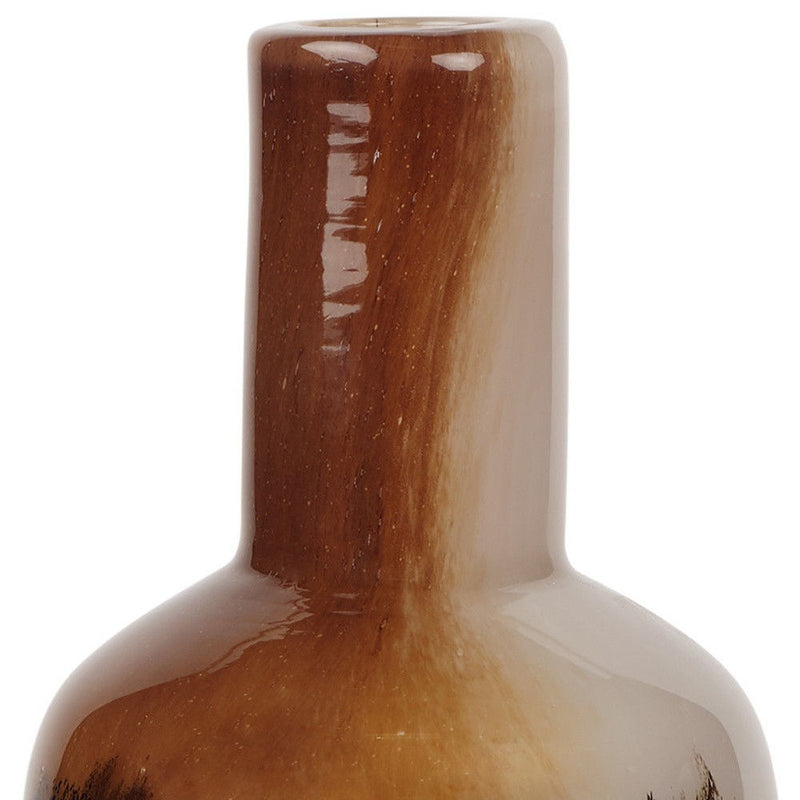 Abstract Tulip Table Vase - Amber / Cream / Dark Brown