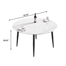Load image into Gallery viewer, Modern Man-Made Stone Round Metal Dining Table-Position For 6 People
