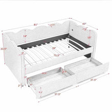Load image into Gallery viewer, Gingham Daybed With USB Charging Port, Wave-Shaped Design

