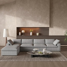 Load image into Gallery viewer, 2 Piece Living Room Set Blend Modular Sofa &amp; Ottoman Storage - Light Gray

