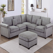 Load image into Gallery viewer, Modern Sectional Set With Corner Wedge, Loveseat, Ottoman &amp; 2 Pillows
