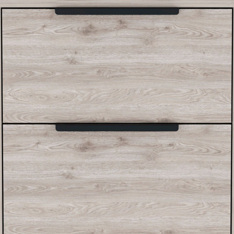 19" Light Wood Two Drawer Nightstand - Gray