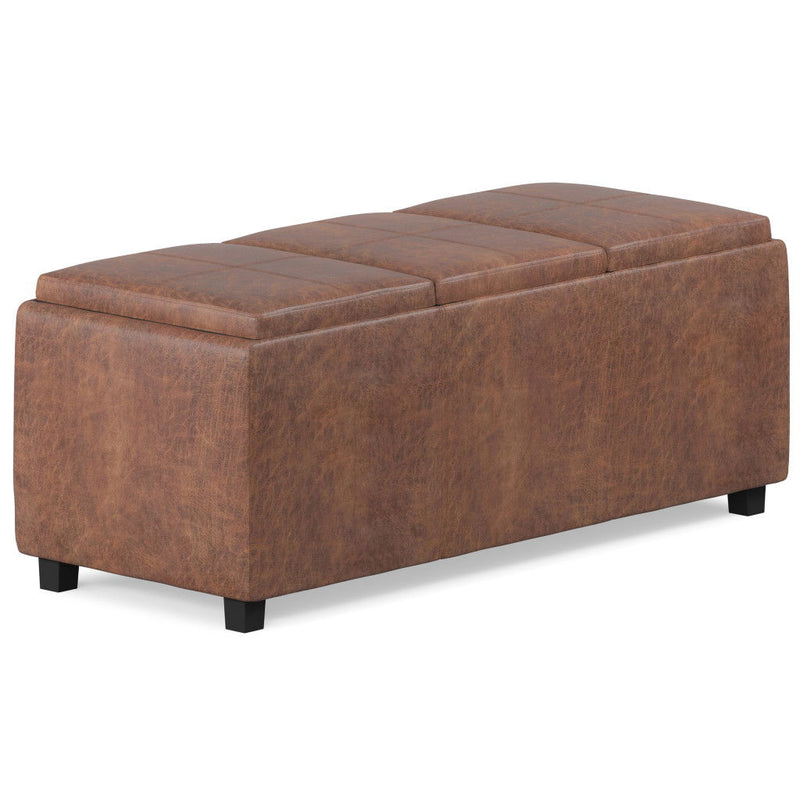 Upholstery Storage Ottoman - Brown / Dark Brown