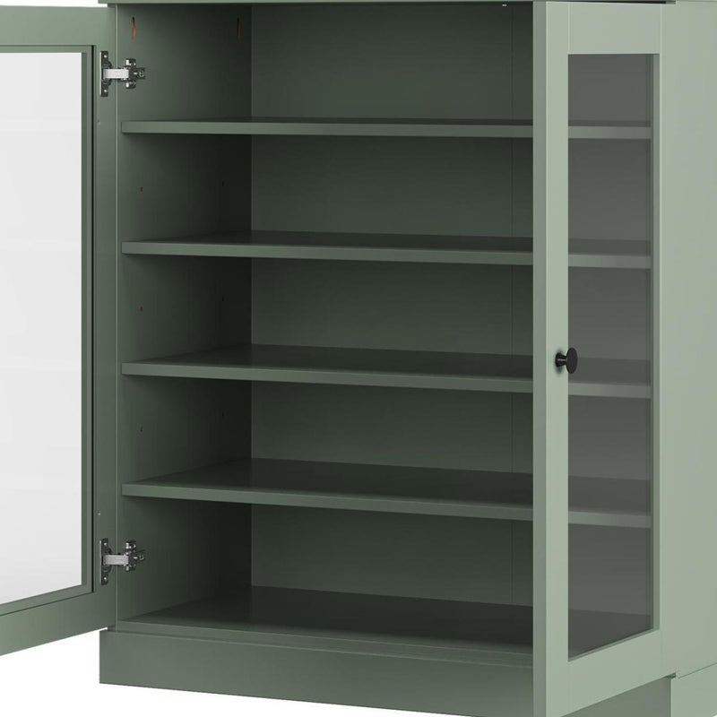 Twenty Pair Solid Woodshoe Storage Cabinet (752338) - Sage