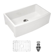 Load image into Gallery viewer, Farmhouse Sink, Apron Front Single Bowl With Arch Edge Design
