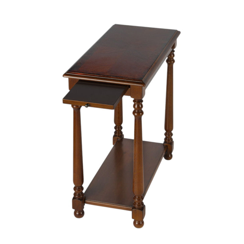 24" x 12" x 24.3" End Table With Shelf - Dark Brown