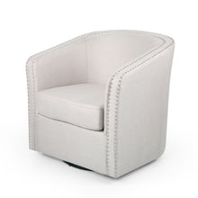 Load image into Gallery viewer, Modern Upholstered Swivel Club Chair With Nailhead Trim
