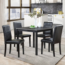 Load image into Gallery viewer, 5 Pieces Wooden Dining Table Set, Square Table And 4 Upholstered Chairs
