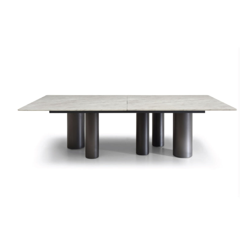 Marble Stainless Steel Dining Table - White / Black