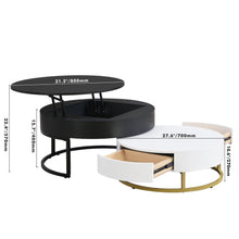 Load image into Gallery viewer, Modern Round Lift-Top Nesting Coffee Tables With 2 Drawers
