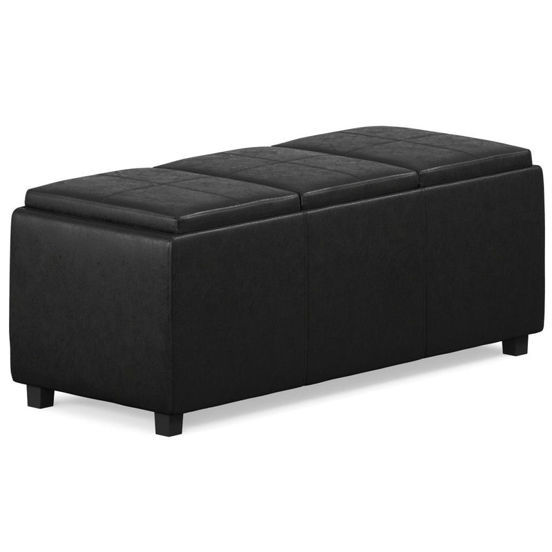 Storage Ottoman - Black / Dark Brown