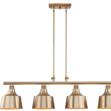 Load image into Gallery viewer, Kitchen Island Four Light Metal Dimmable Chandelier With Shades - Gold
