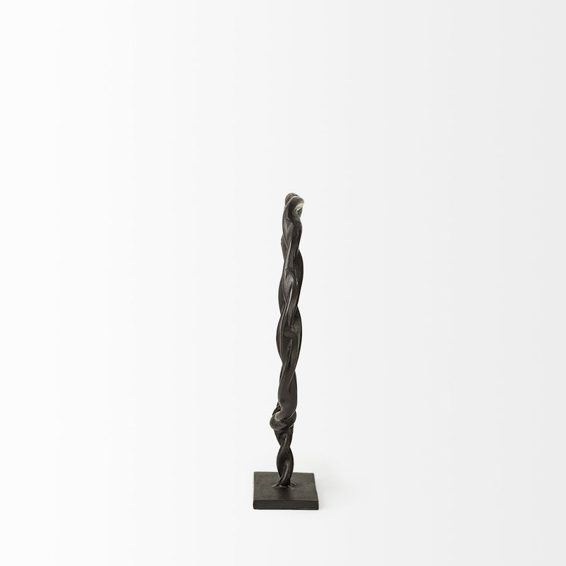 Round Braided Tabletop Sculpture (392412) - Black