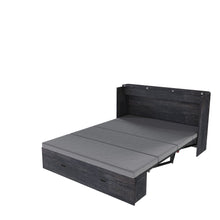 Load image into Gallery viewer, Full Murphy Bed With Storage Drawers, Charging Station, Foldable Panels, And Silent Swivel Wheels
