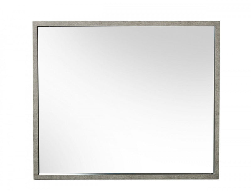 34" Faux Concrete Framed Accent Mirror - Gray