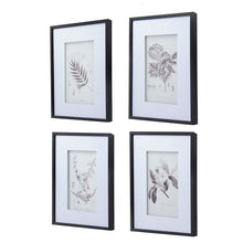 Load image into Gallery viewer, Botanical Wall Art Prints, Home Decor For Living Room Dining Room, Bedroom, Hallway (Set of 4) - White / Black
