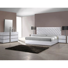 Load image into Gallery viewer, Nightstand Bedside Table With 2 Drawer For Bedroom - White / Silver

