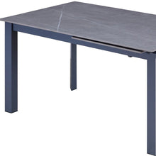 Load image into Gallery viewer, 55" Ceramic And Metal Self-Storing Leaf Extendable Dining Table - Gray
