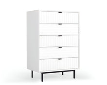 Load image into Gallery viewer, Solid Wooden Five Drawer Chest - White
