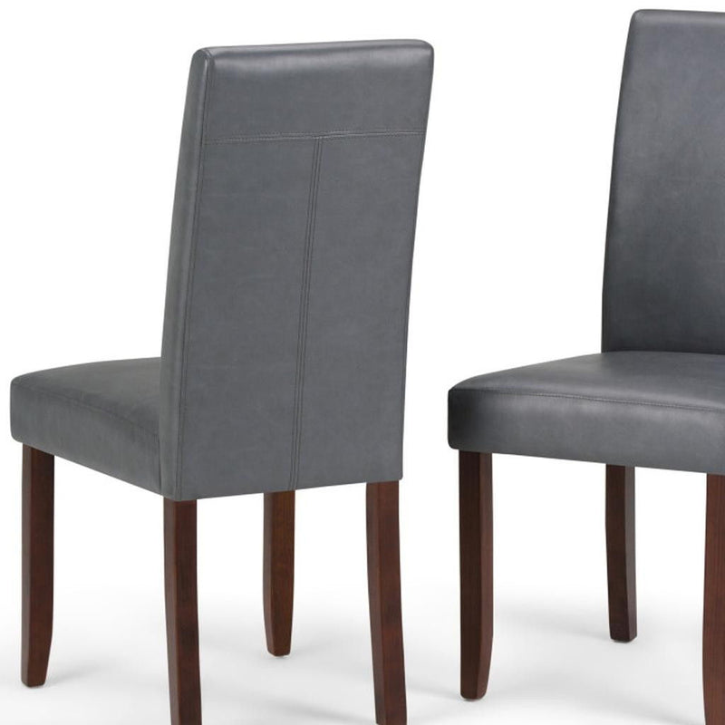 Wood Dining Parsons Chairs (Set of 2) - Brown / Gray