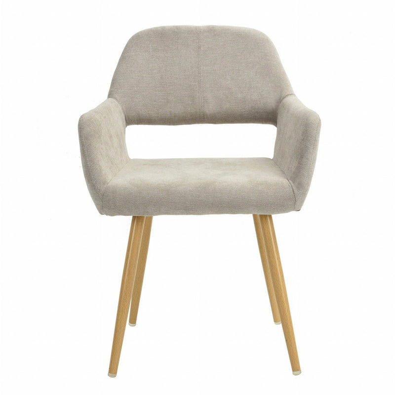 22" Upholstered Arm Chair - Beige And Brown