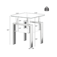 Load image into Gallery viewer, Modern Tempered Glass Tea Table, End Square Table For Living Room
