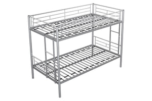 Metal Twin over Twin Bunk Bed/ Heavy-duty Sturdy Metal/ Noise Reduced Design/ Safety Guardrail/ 2 Side Ladders/ CPC Certified/ No Box Spring Needed