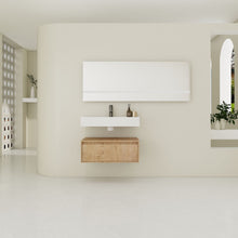Load image into Gallery viewer, Wall Mounted Bathroom Vanity With Resin Sink And Soft Close Drawer In Imitative - Imitative Oak
