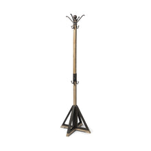 Load image into Gallery viewer, Solid Wood Steel Twelve Hook Freestanding Coat Rack - Black / Brown
