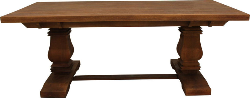 Solid Wood Butterfly Leaf Trestle Base Dining Table - Brown