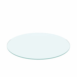 36" Round Tempered Glass Table Top Clear Glass 1 / 4" Thick Flat Polished Edge - Transparent