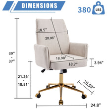 Load image into Gallery viewer, Ergonomic Mid-Back Office Chair With Gold Base
