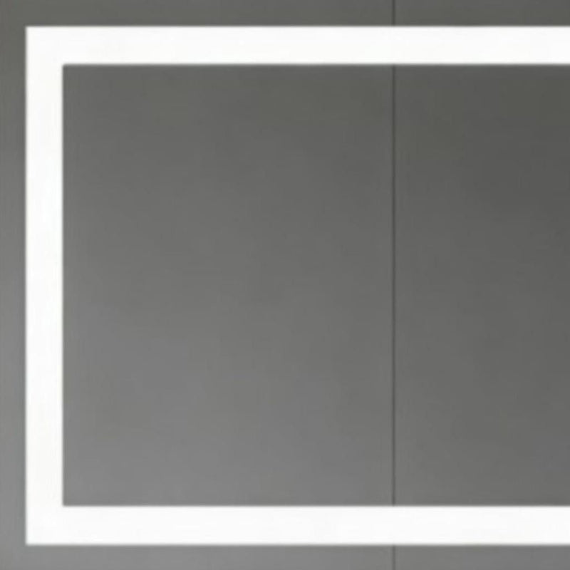 Lighted Frameless Standing Mirror - Natural / White