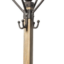 Load image into Gallery viewer, Solid Wood Steel Twelve Hook Freestanding Coat Rack - Black / Brown
