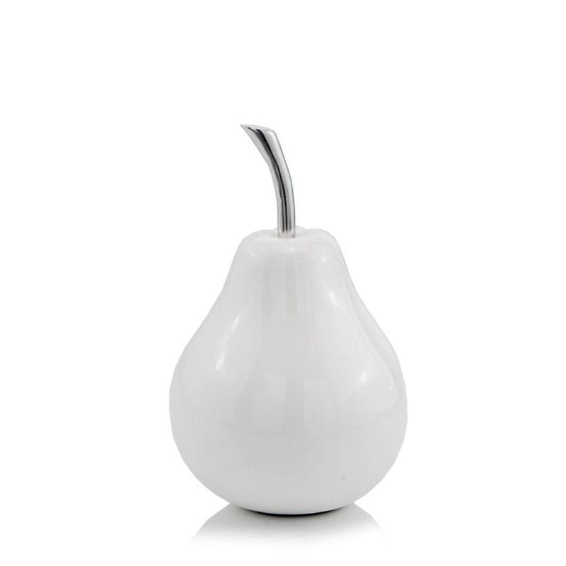 Decorative Pear Tabletop Sculpture - White