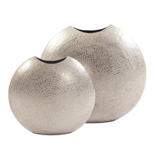 Load image into Gallery viewer, Hammered Round Table Vase - Silver
