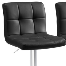 Load image into Gallery viewer, Fabric Faux Leather Aluminum Swivel Bar Chairs (Set of 2) (724174) - Black / Silver
