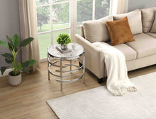 Load image into Gallery viewer, Elegant Round Table With Sintered Stone Top &amp; Sturdy Metal Frame
