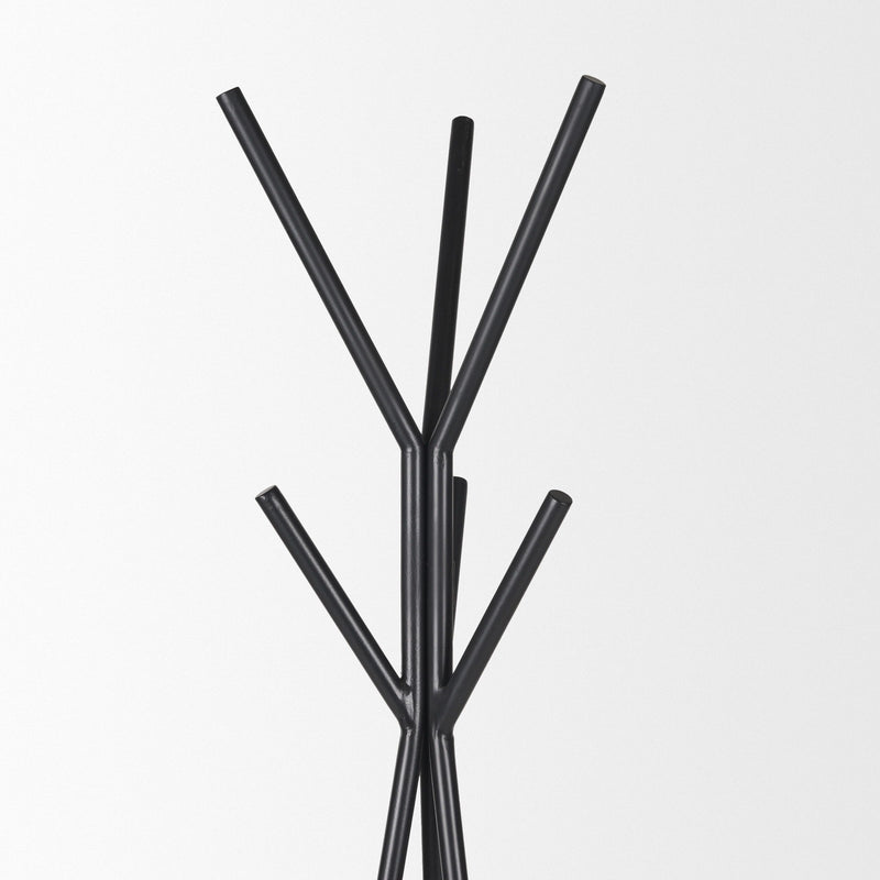 Six Hook Freestanding Coat Rack - Black
