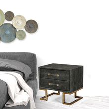 Load image into Gallery viewer, 22" Shagreen Two Drawer Nightstand - Gray
