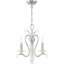Load image into Gallery viewer, 18" Three Light Metal Dimmable Chandelier With Shades - Nickel / Clear
