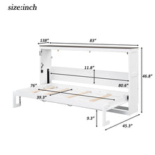Load image into Gallery viewer, Murphy Bed With LED Light, Foldable Wall Bed Cabinet
