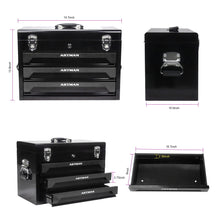 Load image into Gallery viewer, Portable 3 Drawer Steel Toolbox, 4 Layers Of Tools With Metal Latches, With Storage Tray And Carrying Handle
