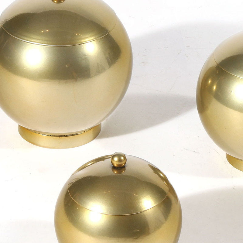 Decorative Lidded Canisters (Set of 3) - Gold