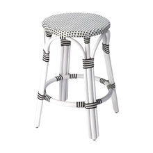 Load image into Gallery viewer, Rattan Backless Counter Height Bar Chair - Black And White
