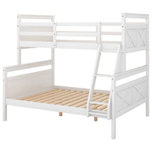 Load image into Gallery viewer, Twin over Full Bunk Bed with ladder, Safety Guardrail, Perfect for Bedroom, White(Old SKU: SM000118AAK-1)
