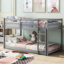 Load image into Gallery viewer, Twin over Twin Floor Bunk Bed with Ladder , Gray(Old SKU:WF281727AAE/WF286602AAE)
