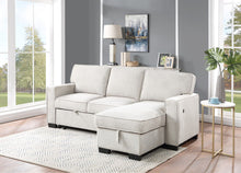 Load image into Gallery viewer, Estelle - Fabric Reversible Sleeper Sectional With Storage Chaise Drop-Down Table 2 Cup Holders And 2 USB Ports
