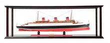 Load image into Gallery viewer, Hand Painted Normandie Large Display Case Model Boat - Black / Red
